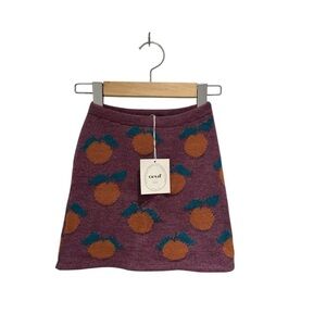 Oeuf Purple Knit Skirt with Orange and Teal Accents - size 6